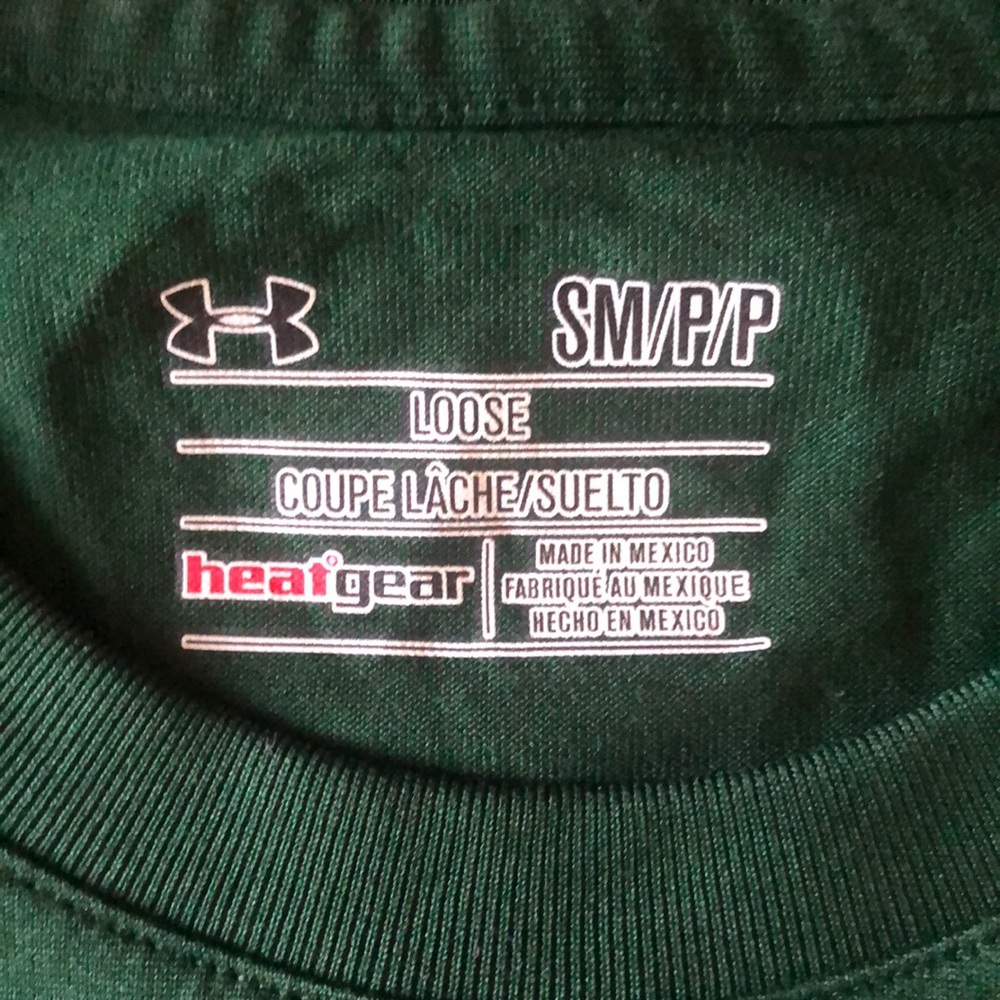 ‼️Flash Sale‼️ $10 Under Armour Green Heat Gear Shirt size Small - Picture 4 of 7